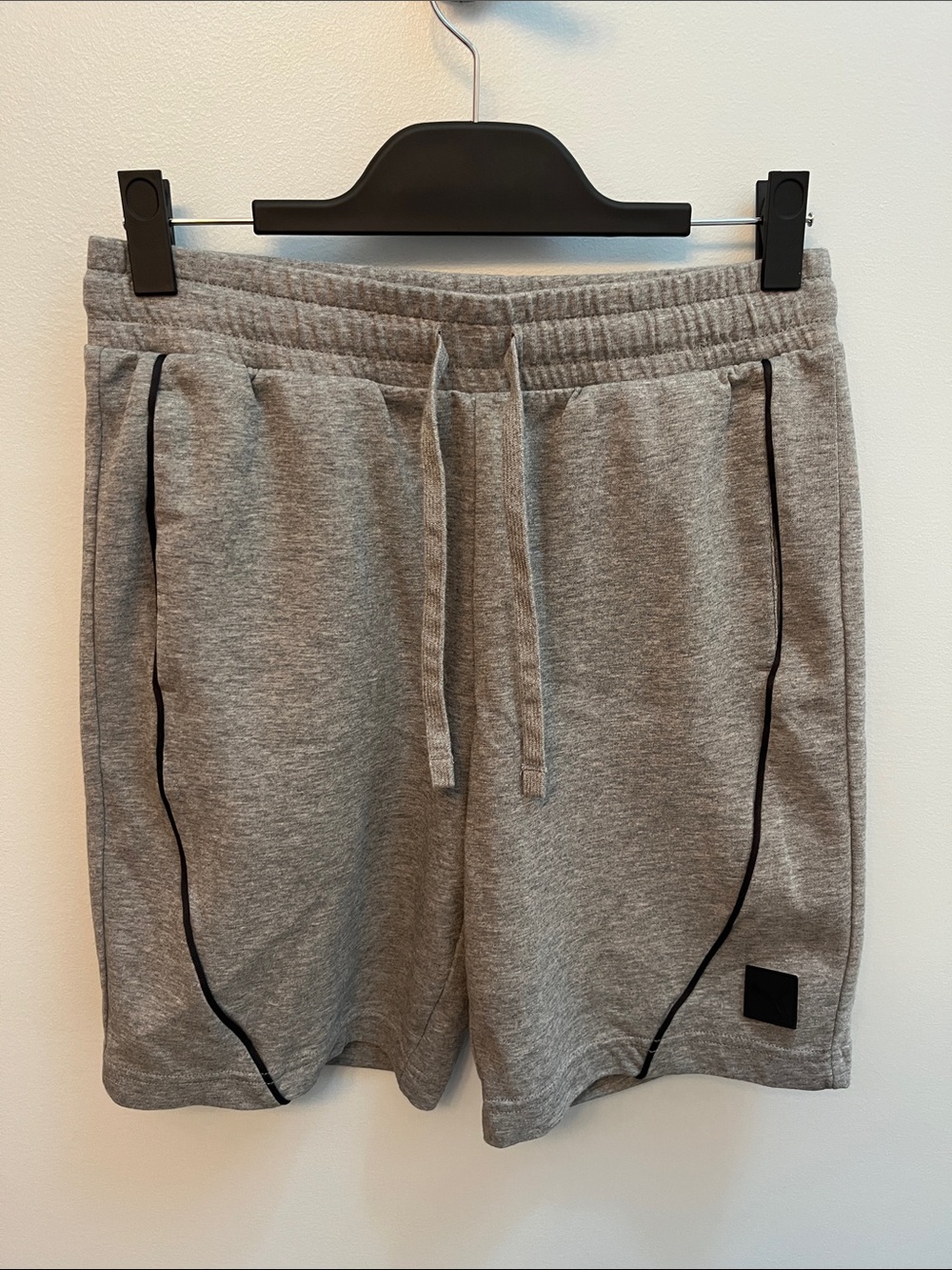 Puma Men's Gray Athletic Shorts with Black Piping